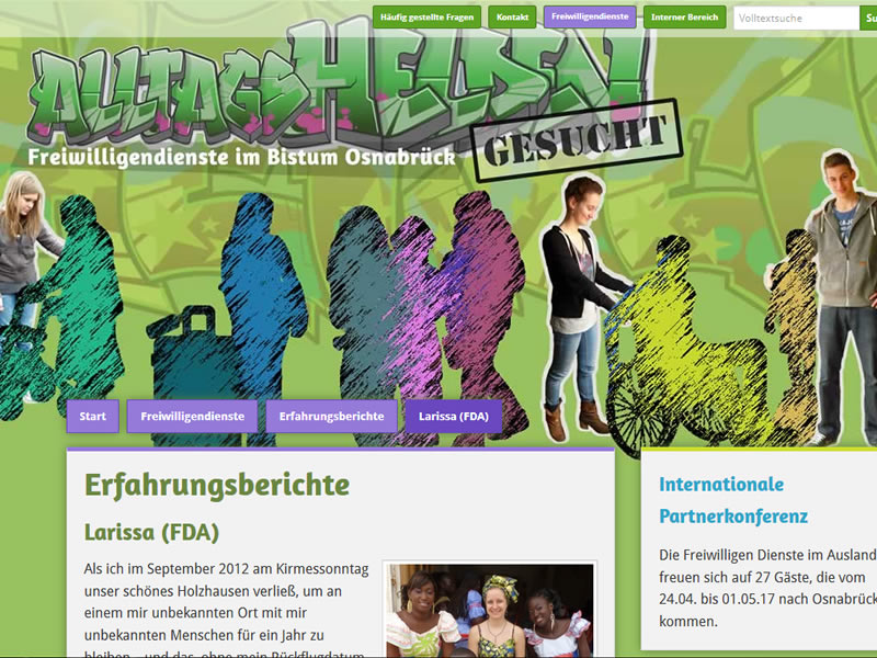 Kopfgrafik für die Webseite eines Portals für Jugendliche Diese Kopfgrafik für eine Website wurde von der Hamburger Grafik-Designerin und Illustratorin Elisabeth Steuernagel erarbeitet